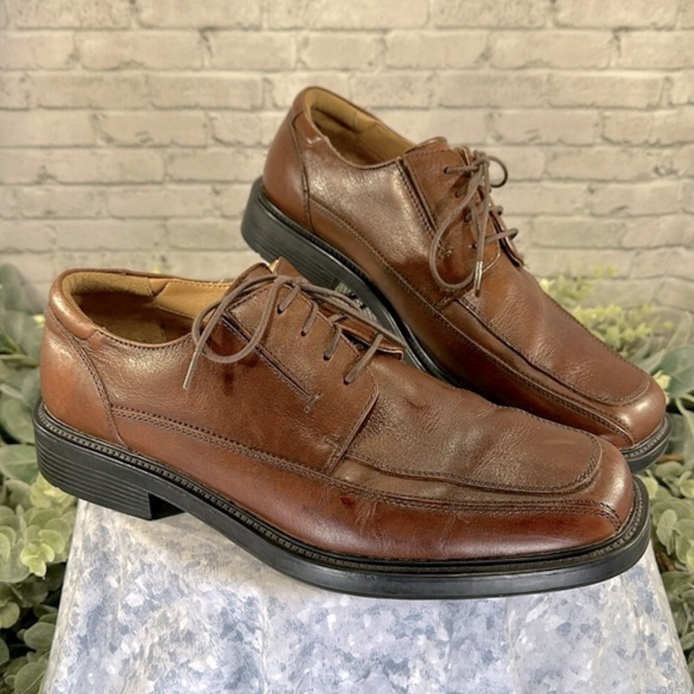Dockers Pro-Style Comfort Brown Leather Square Toe Dress Oxfords Men’s 10M✨VGUC✨